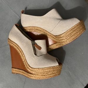 Christian Louboutin TAN Espadrille Wedge